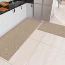 Ver imagem 4 de Kit 2 Peças Tapete Cozinha Passadeira 1,30m X 0,45m Capacho 0,65m X 0,45m Antiderrapante Caramelo