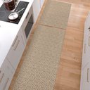 Ver imagem 5 de Kit 2 Peças Tapete Cozinha Passadeira 1,30m X 0,45m Capacho 0,65m X 0,45m Antiderrapante Caramelo