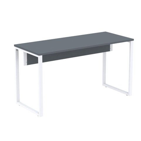 Mesa Escritório P25 Tub Pandin 150 Cm (larg) X 70 Cm (prof) Tampo Mdp Grafito Pé Aço Tubular