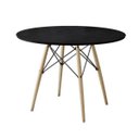 Ver imagem 2 de Mesa de Jantar Charles Eames Redonda Pés Madeira Tampo Madeira Eiffel Wood 90cm Preto