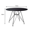 Ver imagem 3 de Mesa de Jantar e Sala de Estar Eames Ferro Preto Tampo Redondo Madeira Preto 110cm