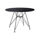Ver imagem 2 de Mesa de Jantar e Sala de Estar Eames Ferro Preto Tampo Redondo Madeira Preto 110cm