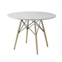 Ver imagem 3 de Mesa de Jantar Charles Eames Redonda Pés Madeira Tampo Madeira Eiffel Wood 110cm - Branco