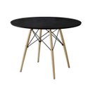 Ver imagem 3 de Mesa de Jantar Charles Eames Redonda Pés Madeira Tampo Madeira Eiffel Wood 110cm Preto