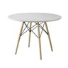 Mesa de Jantar Charles Eames Redonda Pés Madeira Tampo Madeira Eiffel Wood 90cm Branco - 2