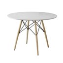 Ver imagem 2 de Mesa de Jantar Charles Eames Redonda Pés Madeira Tampo Madeira Eiffel Wood 90cm Branco
