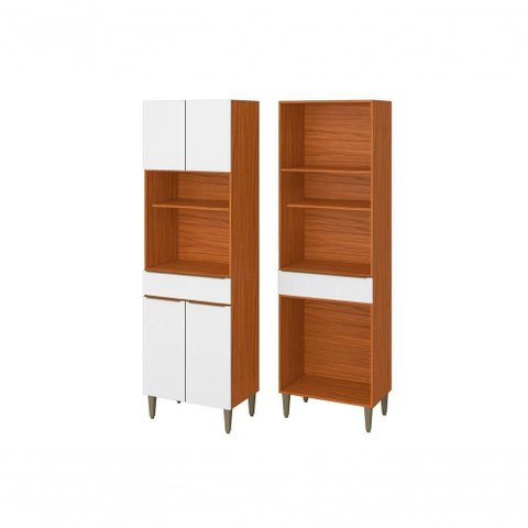 Paneleiro 4 Pt 1 Gav Clara Cinamomo-Branco 4 Portas MDF Branco