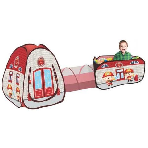 Toca Barraca Túnel 3 em 1 Infantil Bombeiros