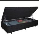 Ver imagem 3 de Base Box Baú Casal Suede Preto (42x138x188)
