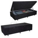 Ver imagem 1 de Base Box Baú Casal Suede Preto (42x138x188)