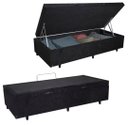 Ver imagem 1 de Base Box Baú Casal Suede Preto (42x138x188)