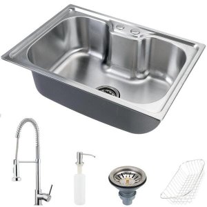 Cuba para Cozinha Gourmet Pia Aço Inox com Acessórios Nawa 50 Cm e Torneira Gourmet Envira Pingoo