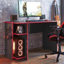 Ver imagem 1 de Mesa P/ Escritório e Gamer Preto Fosco/vermelho (3875.76)
