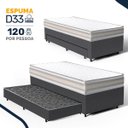 Ver imagem 2 de Cama Box com Colchão de Espuma D33 Double Face Territory Hellen + Auxiliar de Molas Unique Solteiro