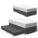 Ver imagem 1 de Cama Box com Colchão de Espuma D33 Double Face Territory Hellen + Auxiliar de Molas Unique Solteiro