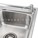 Ver imagem 3 de Cuba para cozinha gourmet pia dupla aço inox com acessórios e tábua de corte Ticunas e Torneira