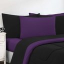 Ver imagem 2 de Kit Edredom + Jogo de Lençol Malha 100% Algodão Gran Moratta 7 Peças Casal - Preto-roxo