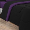 Ver imagem 3 de Kit Edredom + Jogo de Lençol Malha 100% Algodão Gran Moratta 7 Peças Casal - Preto-roxo