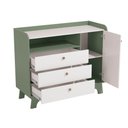 Ver imagem 3 de Cômoda 3 Gavetas 1 Porta:verde Oliva/branco