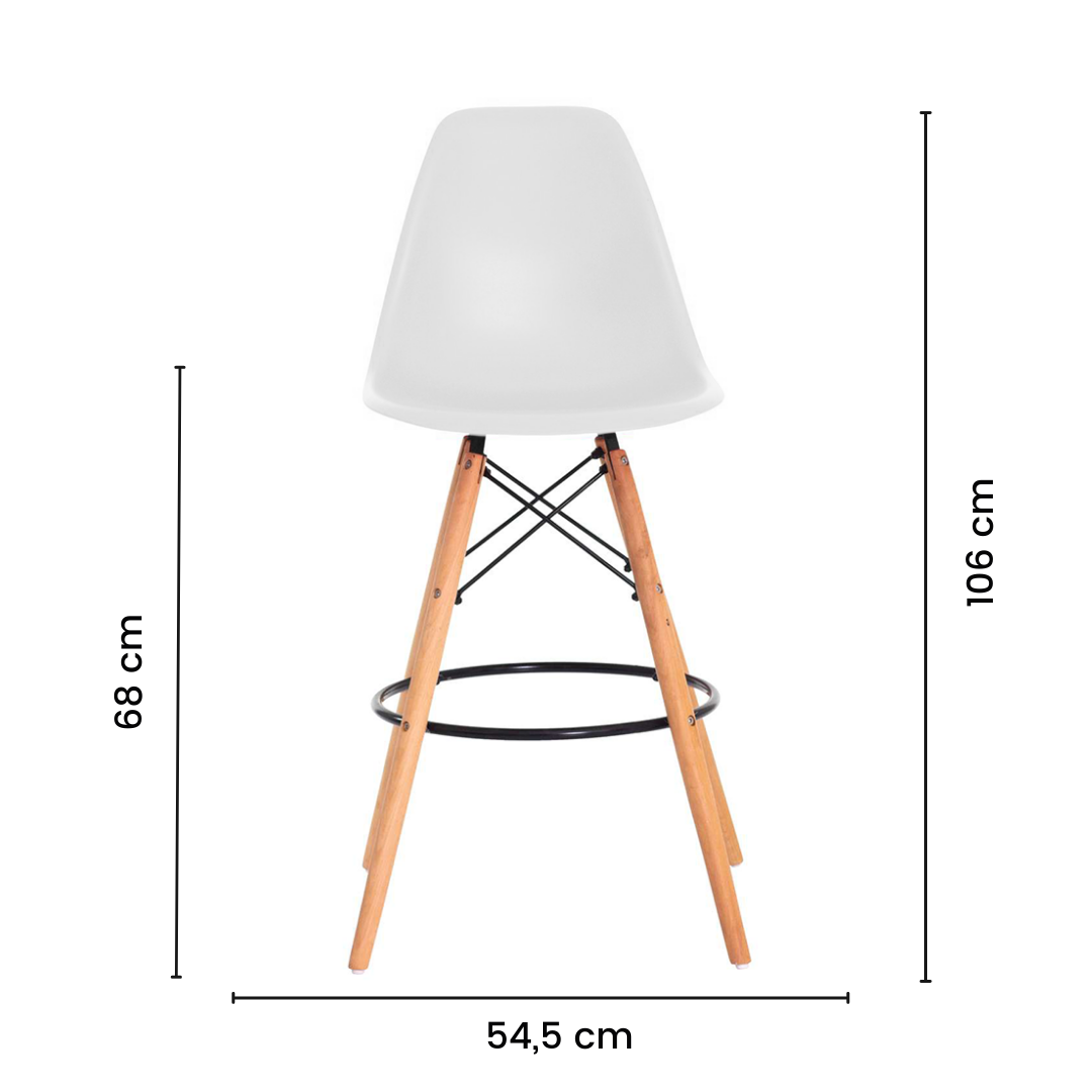 Banqueta Design Eiffel Charles Eames Branca - 6