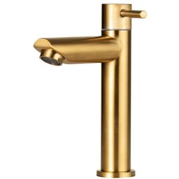 Torneira Para Banheiro em Aço inox Escovado Baixa Amazonas Pingoo.casa - Dourado - 1