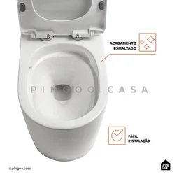 Vaso Sanitário Monobloco Amazonita Pingoo.Casa - Branco - 3
