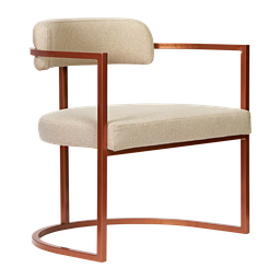 Kit 02 Poltronas Ohio Linho Marfim Estrutura Bronze - 3