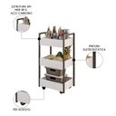 Ver imagem 3 de Carrinho Organizador Fruteira 3 Prateleiras Industrial Liss M24 Branco/preto - Mpozenato