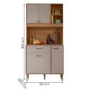 Ver imagem 4 de Armario de Cozinha Erva Doce 90 Cm 6 Portas e 1 Gaveta Ipe/fendy