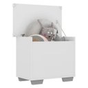 Ver imagem 2 de Baú Organizador Caixa de Brinquedos Pés Quadrados Multimóveis Branco/Cinza