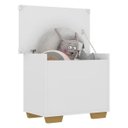 Ver imagem 2 de Baú Organizador Caixa de Brinquedos Pés Quadrados Multimóveis Branco/Natural