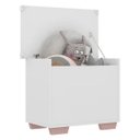 Ver imagem 2 de Baú Organizador Caixa de Brinquedos Pés Quadrados Multimóveis Branco/Rosa