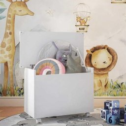 Baú Organizador Caixa de Brinquedos com Rodízios Multimóveis Branco - 1