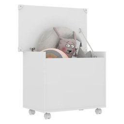 Baú Organizador Caixa de Brinquedos com Rodízios Multimóveis Branco - 2