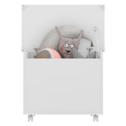 Baú Organizador Caixa de Brinquedos com Rodízios Multimóveis Branco - 6