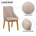Ver imagem 3 de Conjunto Mesa Jantar 1,60m Amadeirado 4 Cadeira Verona Linho Bege Luxo