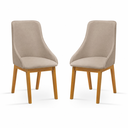 Ver imagem 5 de Conjunto Mesa Jantar 1,60m Amadeirado 4 Cadeira Verona Linho Bege Luxo