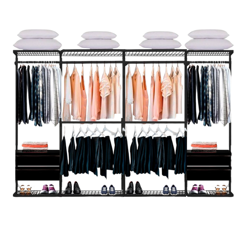 Closet Aramado - Linear Clr221 com Gaveta - 3,10m - Preto
