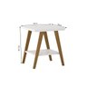 Mesa de Canto Mônaco Tampo Mdf Branco Pés Madeira - 5