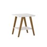 Mesa de Canto Mônaco Tampo Mdf Branco Pés Madeira - 4