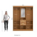 Ver imagem 4 de Guarda-roupa 4 Portas de Bater com Espelho Kappesberg Canela 160cm
