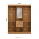 Ver imagem 2 de Guarda-roupa 4 Portas de Bater com Espelho Kappesberg Canela 160cm