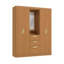 Ver imagem 1 de Guarda-roupa 4 Portas de Bater com Espelho Kappesberg Canela 160cm