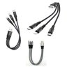 Cabo Carregador 3x1 Turbo Curto Mini Power Bank Nylon Iphone Tipo C Micro USB V8 Hoco x47 25Cm - 1