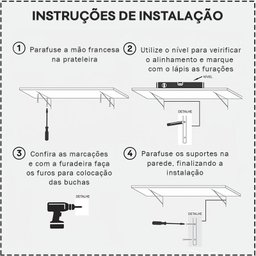 Prateleira Amarela 80 X 25cm Com Suporte Mao Francesa - 5