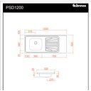 Ver imagem 2 de Pia Inox Fabrinox PSD1200E 120x52cm, cuba esquerda com furo e torneira