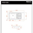 Ver imagem 2 de Pia Inox Fabrinox PSD1200E 120x52cm, cuba esquerda com furo e torneira