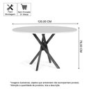 Ver imagem 2 de Mesa de Jantar Redonda 6 Lugares 120cm em Madeira June Preta - Straub Web