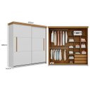 Ver imagem 3 de Conjunto Quarto de Casal Completo England em MDF Branco/Freijó