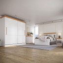 Ver imagem 1 de Conjunto Quarto de Casal Completo England em MDF Branco/Freijó